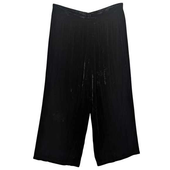 RTW Charleston Silk Velvet Pants Womens Black Wide Leg High Pleated Pull On OSFA - Picture 1 of 9